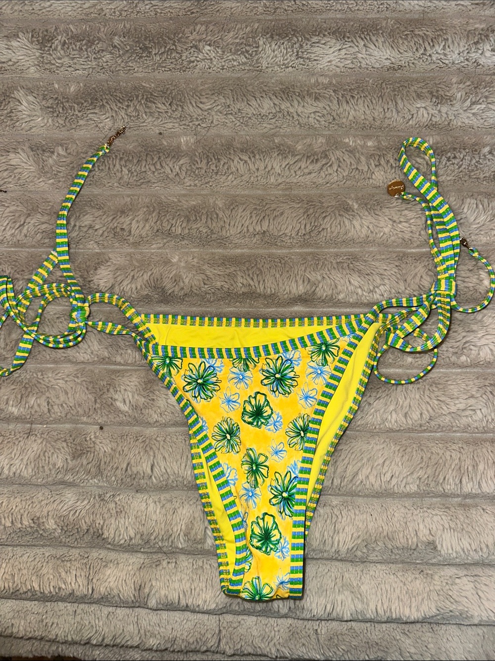 Yellow Floral Tie-Side Bottom